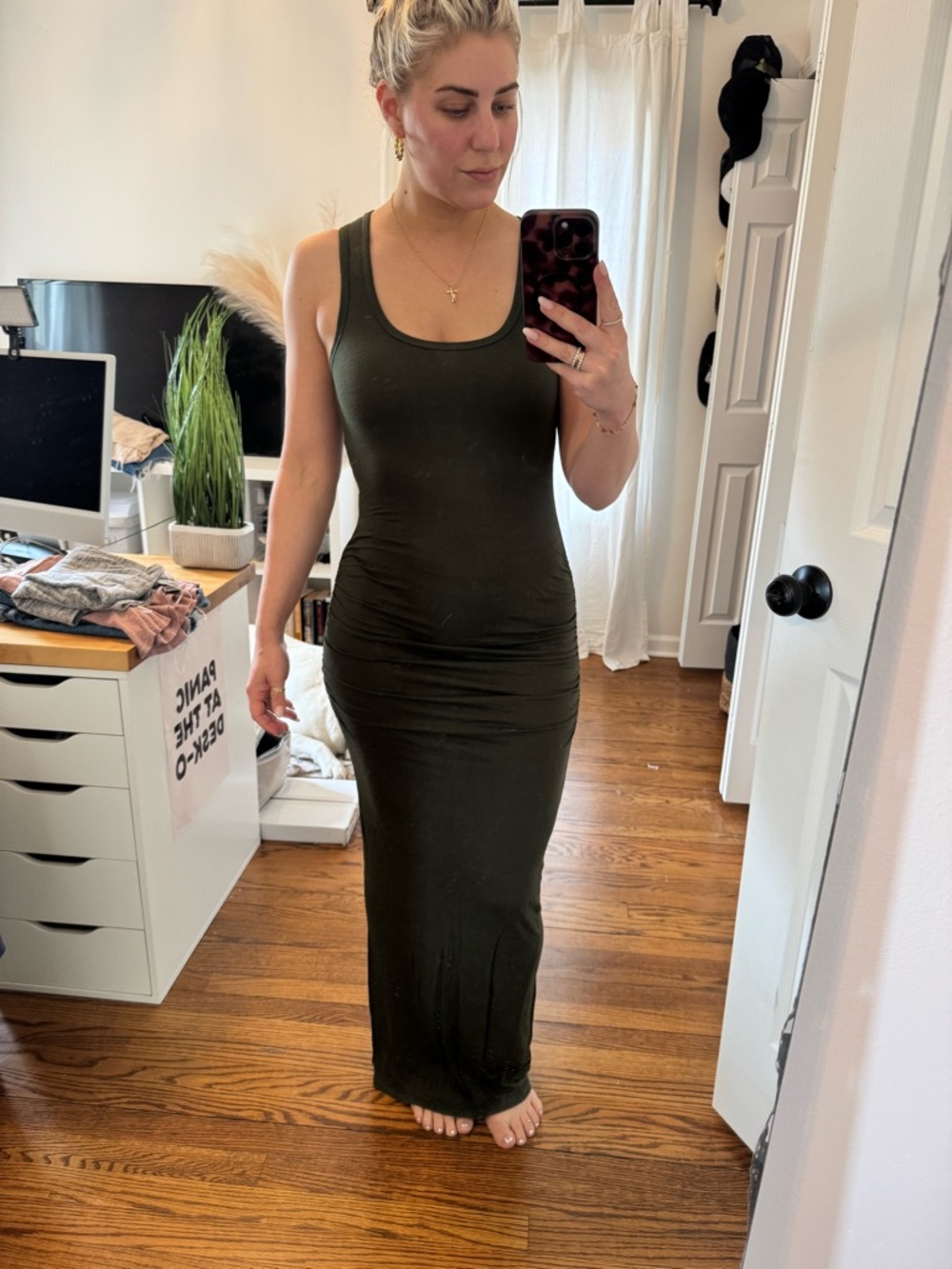 VENUS Olive Green Tank Maxi Dress